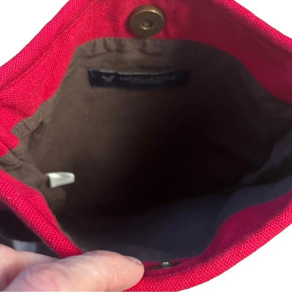 Southwestern Woven Blanket Crossbody Bag Red Brown Crossbody American Eagle - Picture 5 of 10